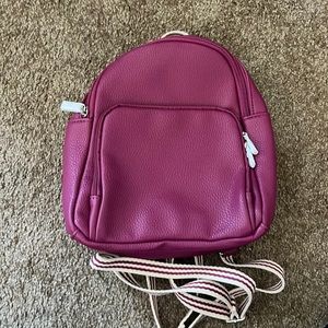 Thirty-One Magenta Backpack with Striped Straps